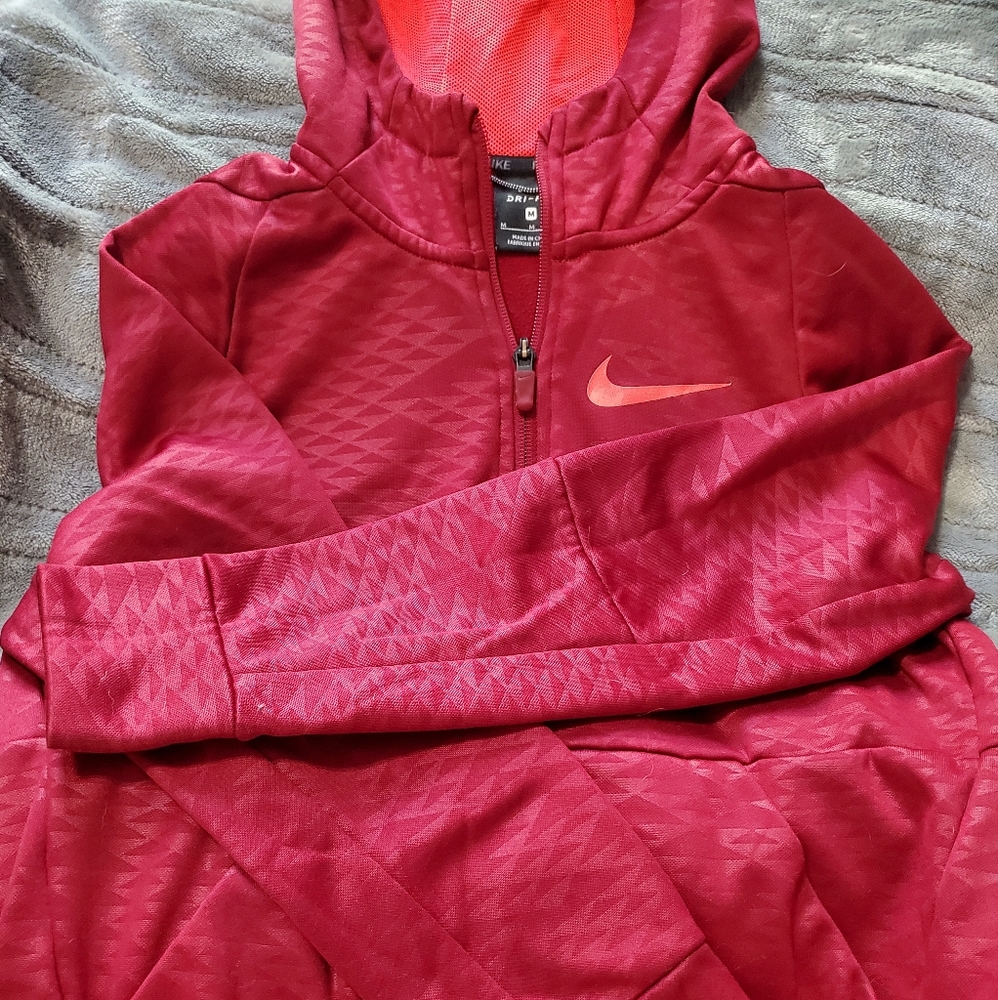 Youth medium red Nike quarter zip hoodie